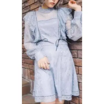 Bubbles 원피스 레이스 블루