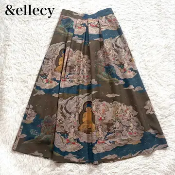 새상품급 앤드 엘르 고양이 롱 스커트 고양이 브라운 계열