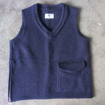 Niche. 다크 네이비 V넥 베스트 울 베스트