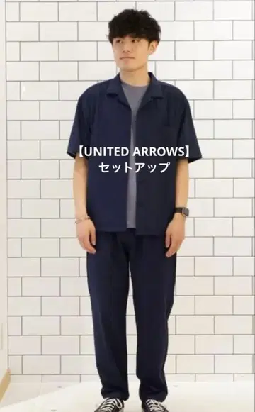 [ UNITED ARROWS ] 셔츠 팬츠 린넨 라이크 셋업