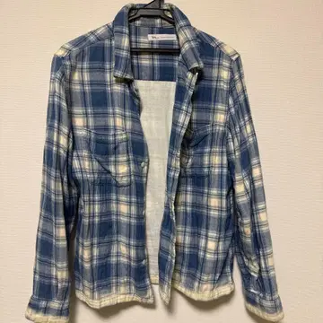 Ron Herman 블루 화이트 체크 플란넬 셔츠