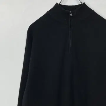 퓨어 캐시미어 하프 지퍼 니트 캐시미어 100%