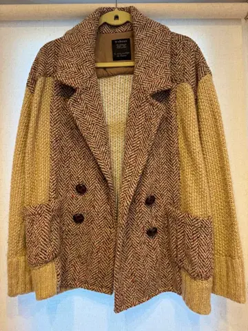 w closet 트위드풍 더블 브레스트 자켓