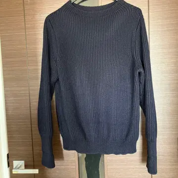 ANDERSEN-ANDERSEN 네이비 리브 니트 스웨터