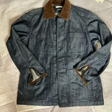 IKUE 다크 데님 자켓 코듀로이 옷깃