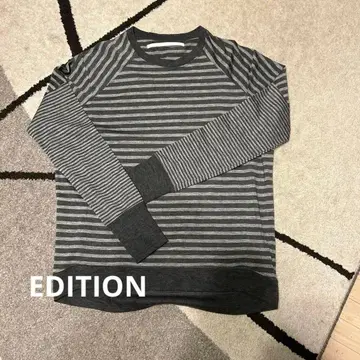 EDITION 보더 절개 얇은 소재 니트