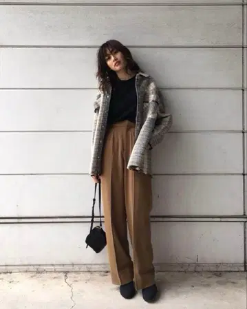 사이드 벨트 하이웨스트 와이드 팬츠