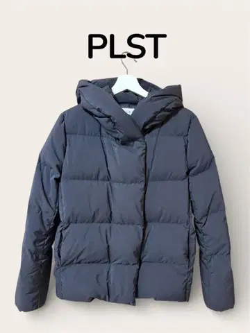 PLST 후드 부착 다운 자켓 네이비