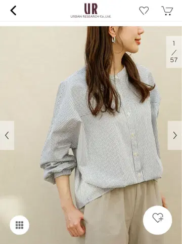 프론트 턱 밴드 카라 셔츠