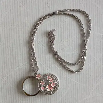벚꽃 디자인 루페 실버 목걸이