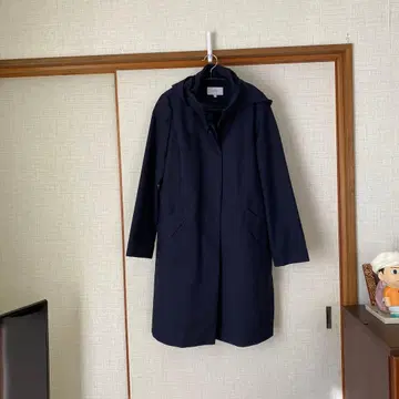 UNTITLED 후드 부착 네이비 코트 사이즈 2