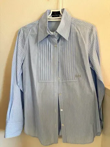 DAKS 셔츠 블라우스 여성용 스카이블루 스트라이프 42