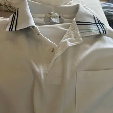 간호 실습복 화이트 반팔 폴로 블랙 팬츠 상하의 세트