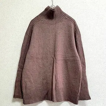 차오패닉 니트 스웨터 울 혼방 브라운 F 상의 하이넥 긴팔