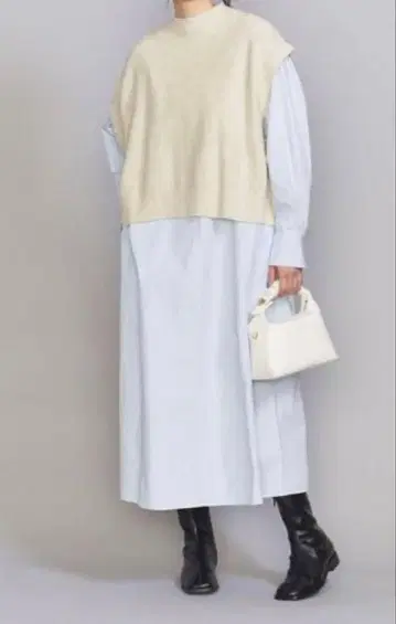 베이지 니트 베스트 BEAUTY&YOUTH UNITED ARROWS