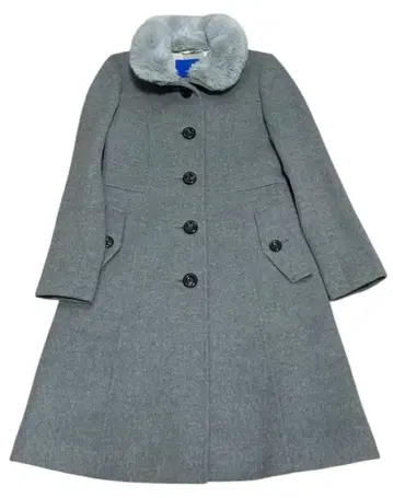 BLUE LABEL CRESTBRIDGE 보아 울 롱 코트 그레이