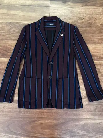 LARDINI 버건디 스트라이프 자켓 M