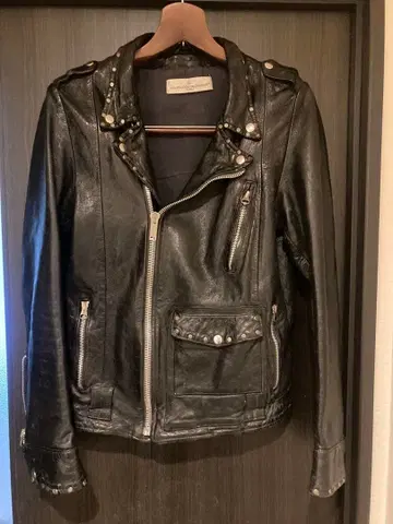 골든구스 가죽 더블 라이더 자켓