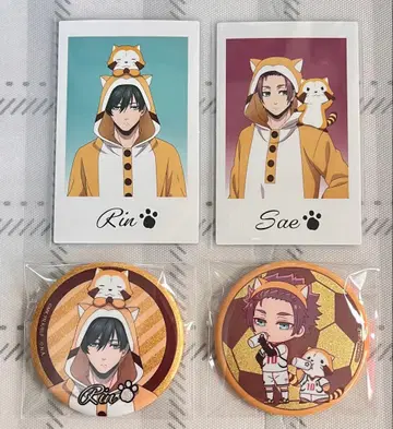 블루 록 라스칼 콜라보 이토시 린 사에 캔뱃지 폴라샷 4점 세트