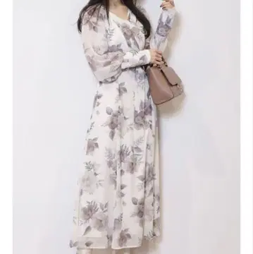 MERCURYDUO 블러 플라워 레이디 카슈쿨 원피스