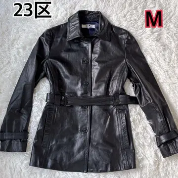 새상품급 23구 가죽 자켓 벨트 천연 가죽 가죽 트렌치코트 M