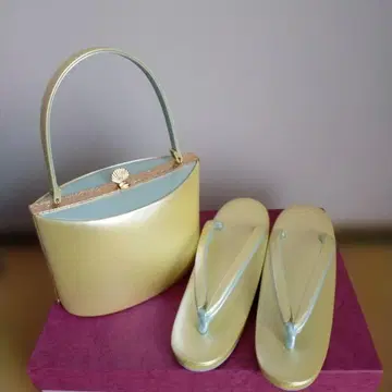 옐로우 컬러 x 연한 녹색 일본 의류용 백과 조리 세트 미사용