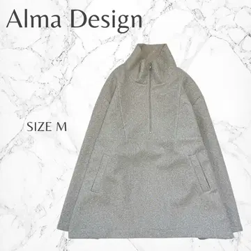알마 디자인 하프 지퍼 하이넥 개성있는 풀오버 M 고품질