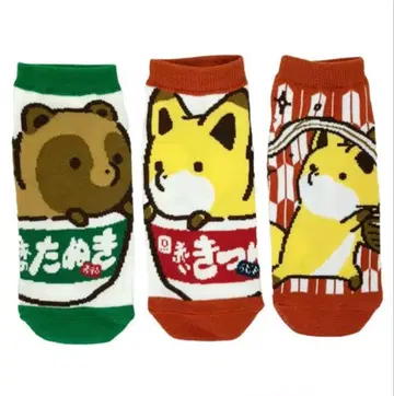 3P 세트 삭스 빨간 여우와 그린 너구리 늘어나는