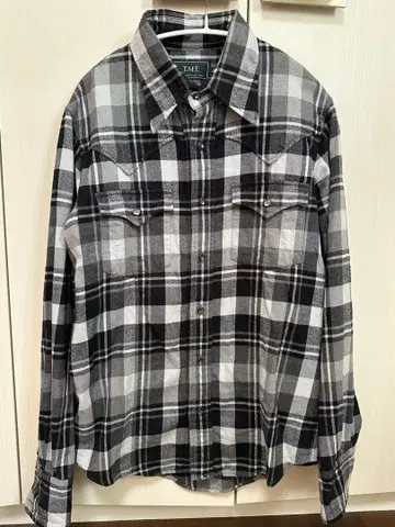 TMT 플란넬 셔츠 블랙 그레이 체크