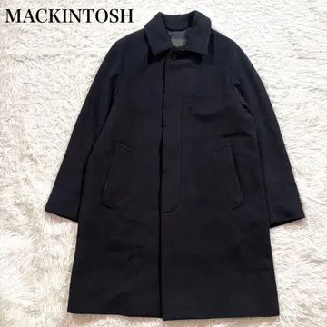 새상품급 매킨토시 런던 울 나일론 비버 스테인 칼라 코트