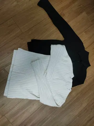 무인양품 L 사이즈 리브 편직 긴팔 니트 스웨터 2장 세트