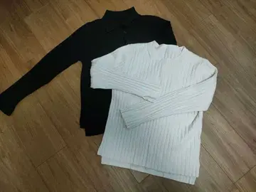 무인양품 L 사이즈 리브 편직 긴팔 니트 스웨터 2장 세트