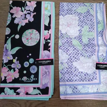 LEONARD 꽃무늬 손수건 2개 세트