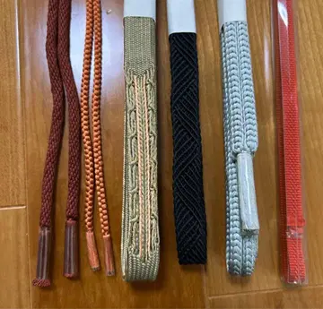 새상품 미사용 실크 100% 허리띠 4개 세트 겉옷 끈 2개 세트