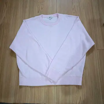 UNIQLO : C 스무스 코튼 크루넥 스웨터 핑크 L사이즈