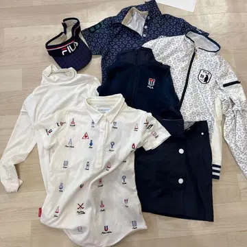 FILA 골프웨어 피케 셔츠와 스커트 세트