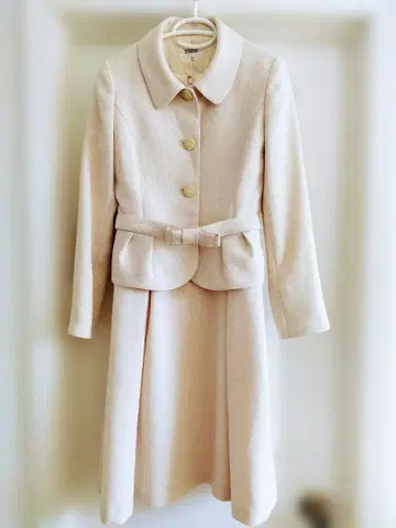 9호 TISSE 트위드 셋업 자켓+원피스 베이지