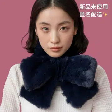 Casselini 캐세리니 미니 리본 티펫 머플러 네이비