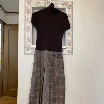 센슈카이 브라운 니트 원피스