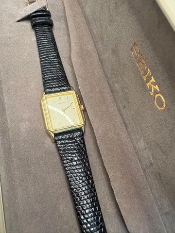 SEIKO 아날로그 쿼츠 손목시계 골드/블랙