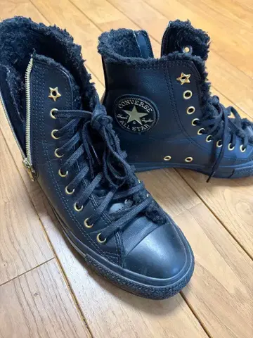 CONVERSE ALL STAR 블랙 퍼 스니커즈