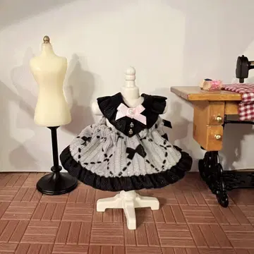 [핸드메이드] 리본 무늬 코듀로이 원피스 (그레이) *여아 사이즈