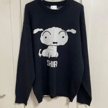 짱구는 못말려(크레용 신짱) 시로 니트 스웨터 블랙