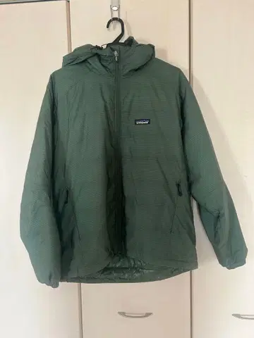 Patagonia 후드 부착 다운 자켓 남성용 XS 그린
