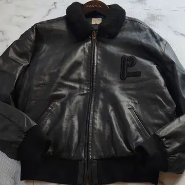 구하기 어려움 파파스 가죽 자켓 퀼팅 옷깃 보아 램 가죽 자수