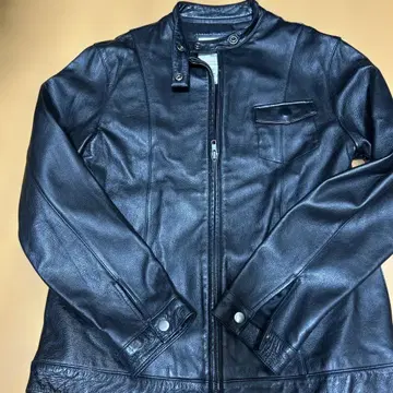 REGIME 블랙 가죽 소가죽 자켓