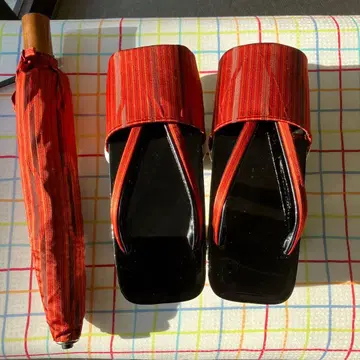 우천 시용 일본 나막신 우산 세트 미사용 새상품