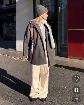 누구 (룸미) 하이넥 & 컬러 하프 코트