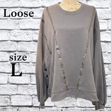 A299 루즈 [ L ] 맨투맨 트레이닝복 풀오버 빅 루즈 브라운