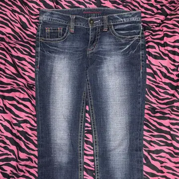 다크 블루 슬림 핏 데님 팬츠